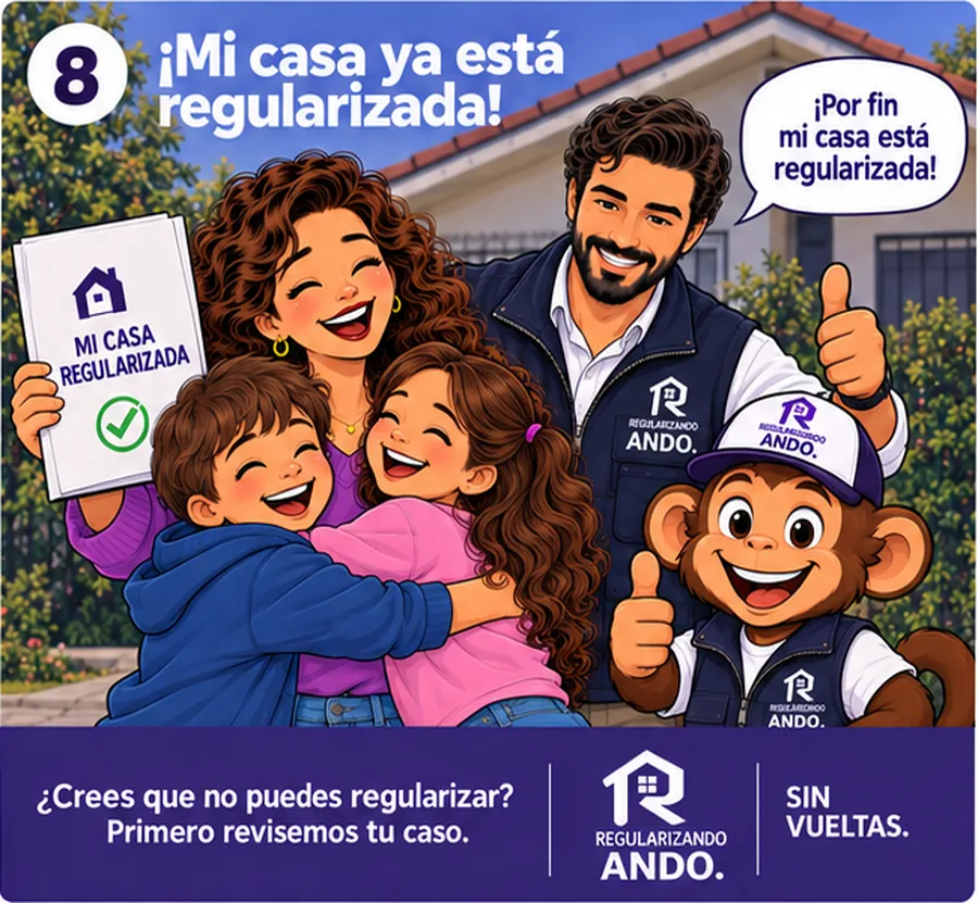 La familia celebra la propiedad ya regularizada