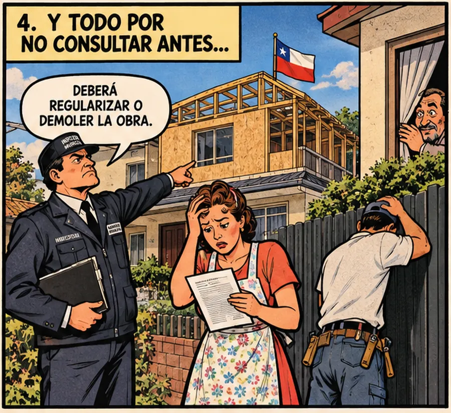 La notificación advierte que se debe regularizar o demoler la obra