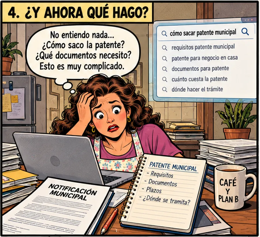 Propietaria buscando en internet cómo sacar la patente municipal