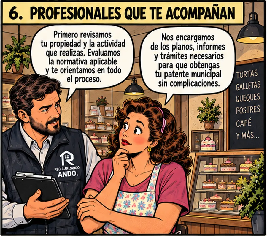 Profesionales revisan la propiedad y la actividad que se realiza en ella