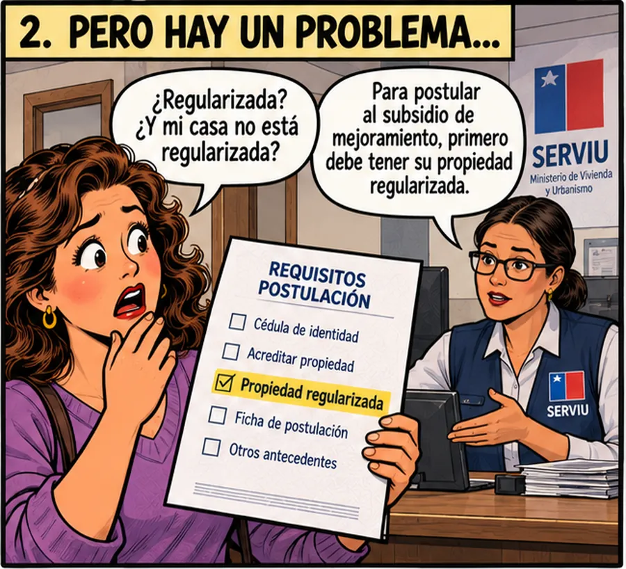 En la oficina le explican que la propiedad debe estar regularizada para postular