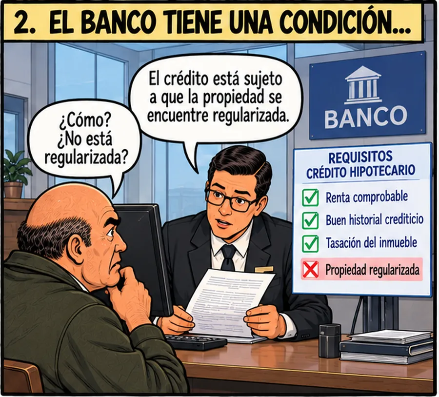 Ejecutivo del banco explica que el crédito exige la propiedad regularizada