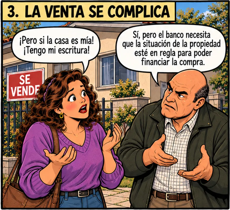 La venta se complica porque la escritura no refleja lo construido