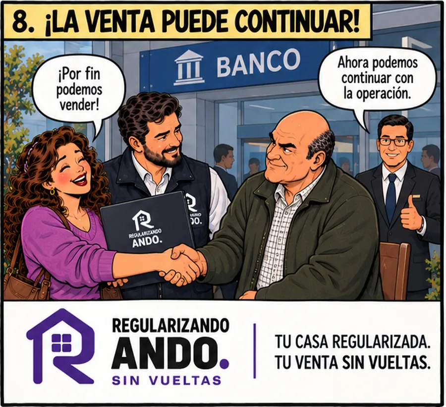 La venta continúa en el banco con la propiedad ya regularizada